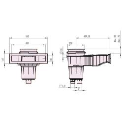 Skimmer Euronorm zgodny z EN-13451-1 i EN-13451-3